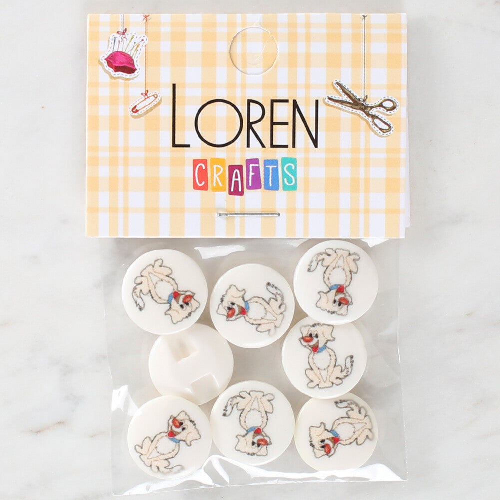 Loren Crafts 8'li Köpek Düğme - 1199